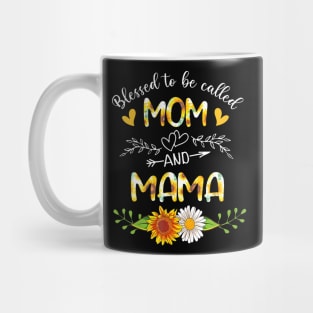 Blessed To Be Called Mom And Mama Sunflowers Mug